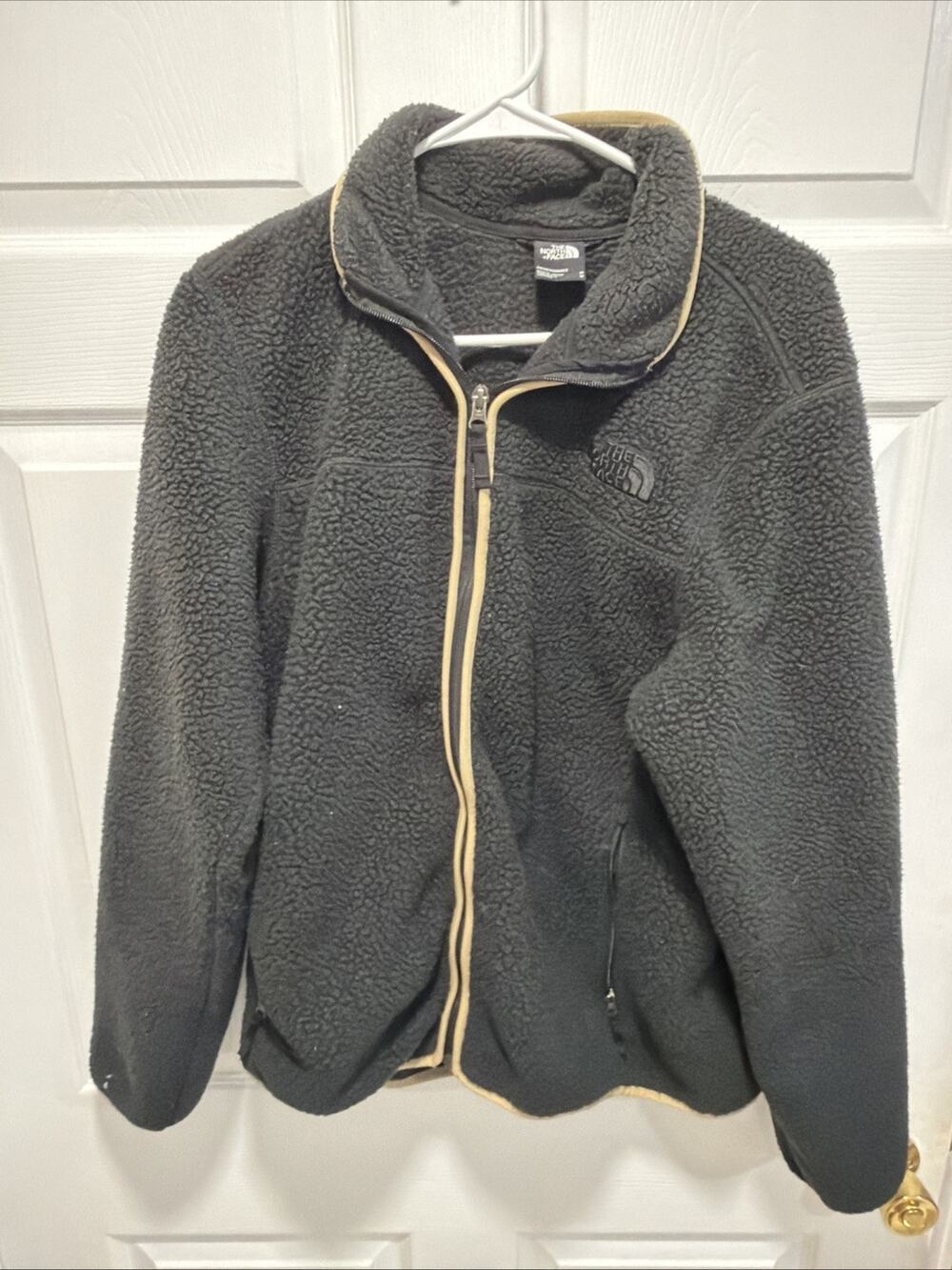 The North Face North Peak Sherpa Fleece Jacket Mens Medium M Black Full Zip
